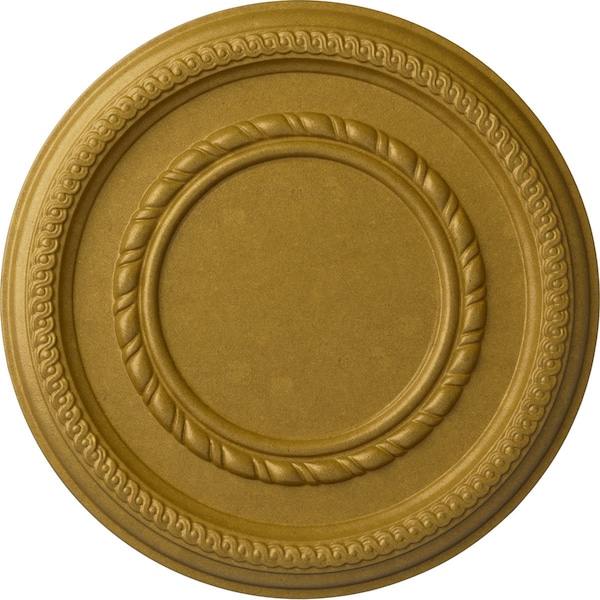 Ekena Millwork Federal Roped Small Ceiling Medallion (Fits Canopies up to 6"), 12 5/8"OD x 1 1/8"P, Pharaohs Gold CM12FEPGS - main